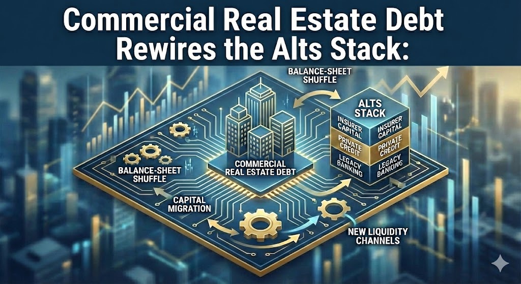Commercial Real Estate Debt Rewires the Alts Stack: Insurer Capital, Private Credit, and the CRE “Balance-Sheet Shuffle”